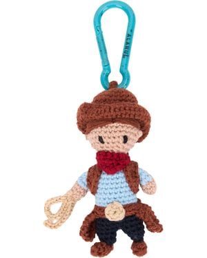 Alanui Crochet Cowboy Keychain - Red