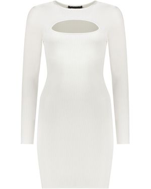DSquared² Ribbed Front Cut-Out Mini-Dress - White
