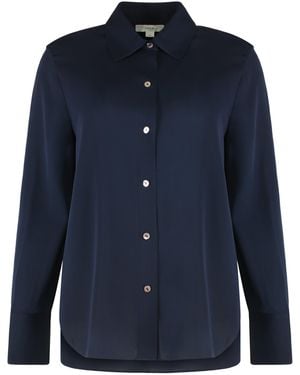 Vince Classic Silk Shirt - Blue