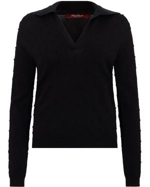 Max Mara Polo With V-Neck - Black