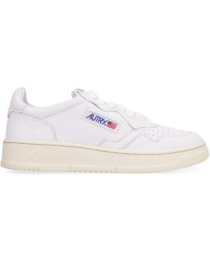 Autry Medalist Leather Low-Top Trainers Leather; Cotton; Rubber Trainers - White
