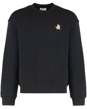 Maison Kitsuné Felpa girocollo in cotone - Nero