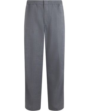 Laminar Trousers With Elastic Waistband - Grey
