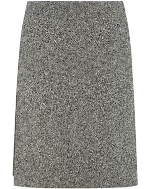 Gucci Gonna Mouliné In Wool And Cotton - Grey