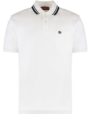 Gucci Polo in piquet di cotone stretch - Bianco