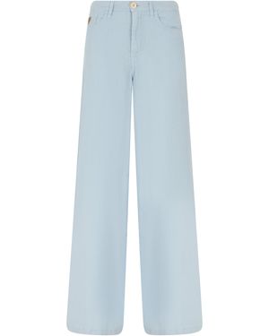 Lois Wide-Leg Trousers With High Waist - Blue
