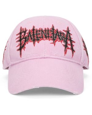 Balenciaga Cotton Cap With Embroidery - Pink