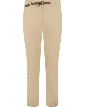 Moncler Straight Trousers With Contrasting Belt - Natural