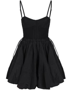 The Attico Mini Dress In Black Taffeta
