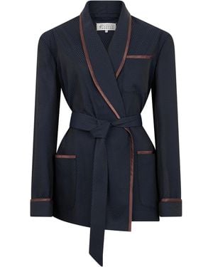 Maison Margiela Jacket Made Of Wool And Polyester - Blue