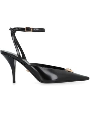 Versace Leather Slingback Court Shoes - White