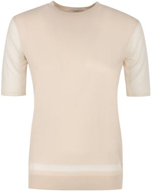 Agnona Knitted Wool-Blend Top - Natural