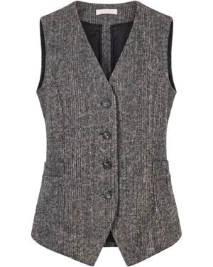 Kristina Ti Gilet in tessuto spigato - Grigio