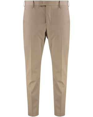 PT01 Silkochino Slim Fit Trousers - Natural