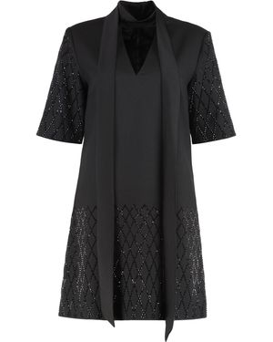 Pinko T-Shirt Dress With Rhinestones - Black