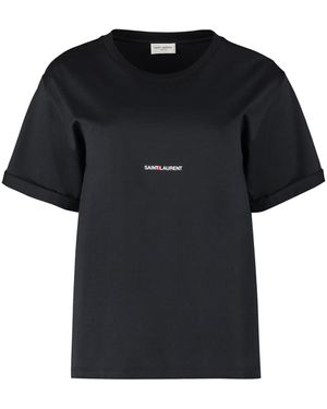 Saint Laurent Classic Logo T-Shirt For - Black