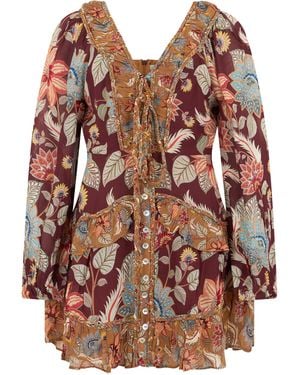FARM Rio Short Dress With Print - Red