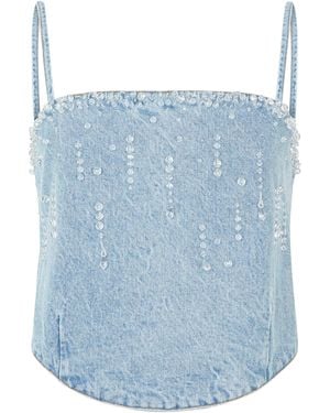 GIUSEPPE DI MORABITO Top With Strass - Blue