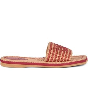 Chloé Braided Rope Slippers - Pink