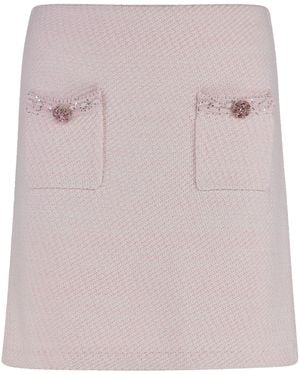 Self-Portrait Knitted Mini Skirt - Pink