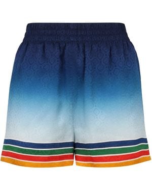 CASABLANCA Silk Shorts - Blue