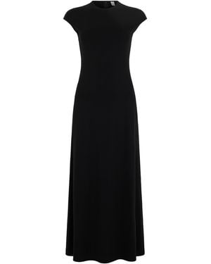 TOTEME Long Dress With Short Sleeves - Black