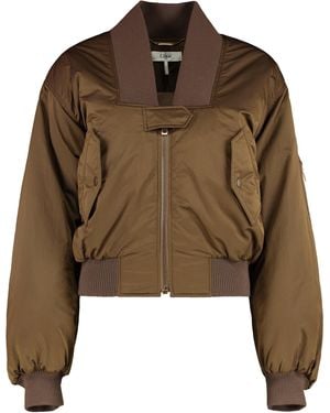 Chloé Nylon Bomber Jacket - Brown