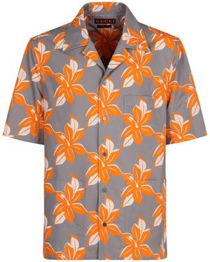 Gucci Printed Cotton Poplin Shirt, Ready-To-Wear - Grey