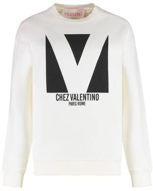 Valentino Garavani Logo Detail Cotton Sweatshirt - White