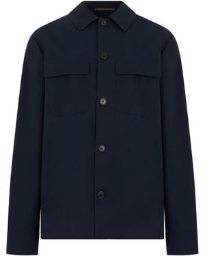 Slowear Cotton Jacket With Buttons - Blue