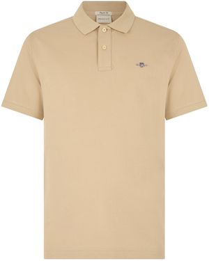GANT Short Sleeve Polo - Natural