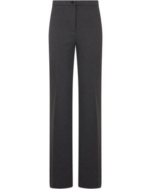 Pinko High-Waist Straight-Cut Crease Trousers - Blue