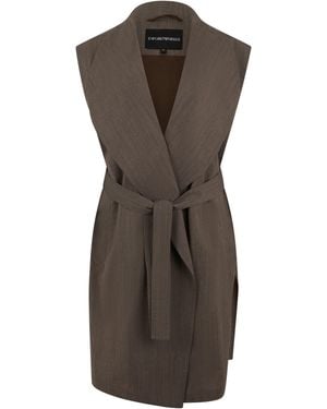 Emporio Armani Sleeveless Coat - Brown