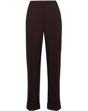 Aspesi High-Rise Cotton Trousers Straight - Brown