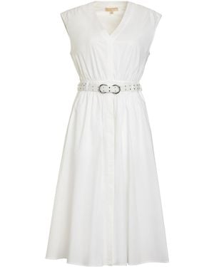 MICHAEL Michael Kors Belted Cotton Dress - White