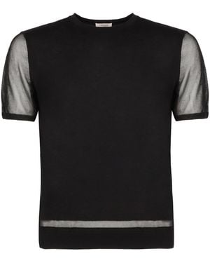Agnona Knitted T-Shirt - Black
