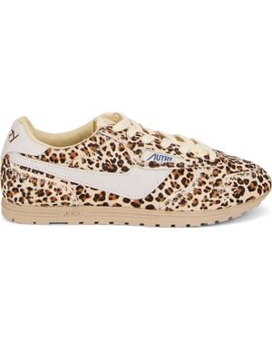 Autry Leopard Print Lace-Up Trainer - Multicolour