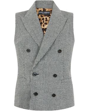 Dolce & Gabbana Flannel Vest - Grey