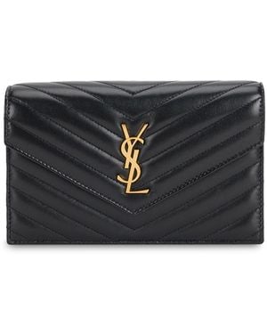 Saint Laurent Envelope Wallet Cassandre - Black