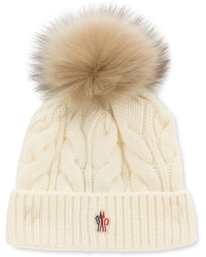 Moncler Hat With Pompom - Natural