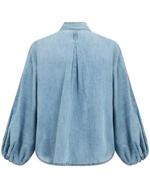 Zimmermann Camicia in denim con fiocco - Blu
