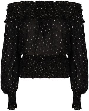 Self-Portrait Top Off-Shoulder - Black