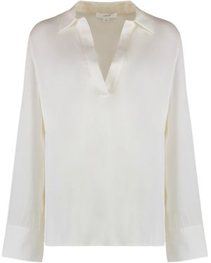 Vince Blusa in seta - Bianco