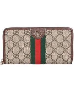 Gucci Ophidia Wallet With Zipper - Grey