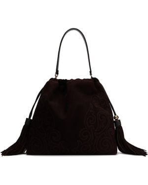 Etro Tassel Handbag With Two Thin Handles - Black
