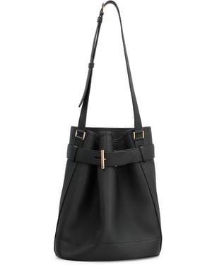 Tom Ford Medium Bucket Bag With Adjustable Shoulder Strap And Buckle Closure - Black