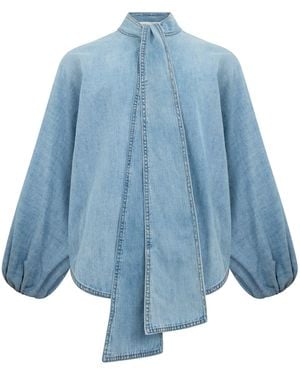Zimmermann Shirt With Bow - Blue