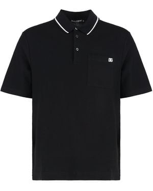 Dolce & Gabbana Cotton-Piqué Polo Shirt - Black