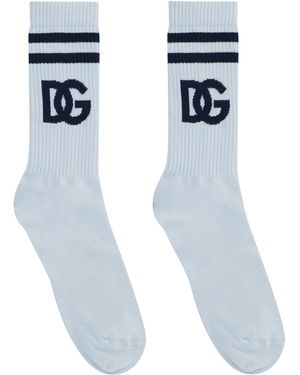 Dolce & Gabbana Calzini in misto cotone con logo - Bianco