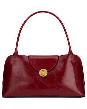 Versace Bosa a spalla Vivian media in pelle lucida - Rosso
